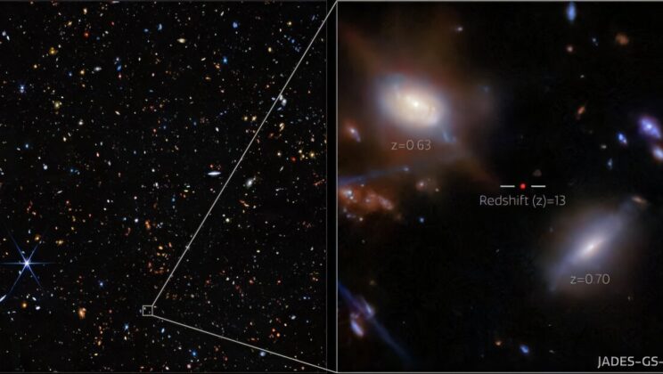 Astronomers Discover Bright Hydrogen Emission from a Galaxy in the Early Universe