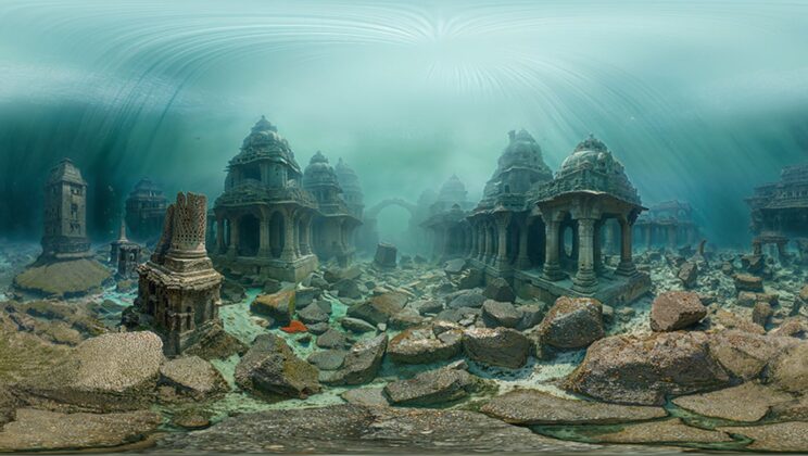 The Underwater Ruins near Dwarka, India