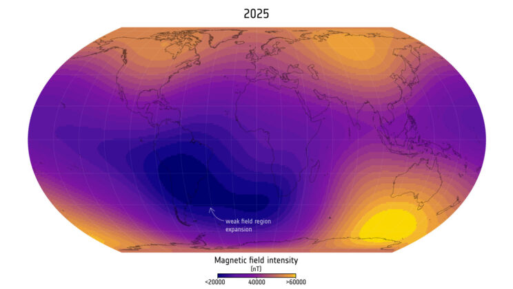 Earth’s Magnetic Shield Is Weakening Over the Atlantic — Scientists Warn of a Growing “Cosmic Radiation Hotspot”