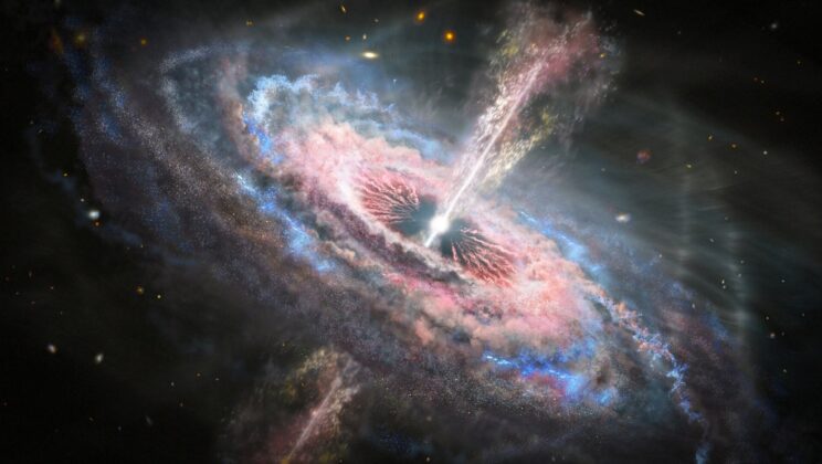 A Single Supermassive Black Hole Is Killing Star Birth in Neighboring Galaxies Millions of Light Years Away