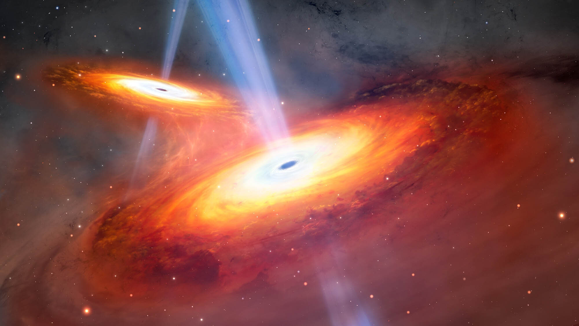 Ancient Quasar Twins Caught Merging Only 900 Million Years After the Big Bang