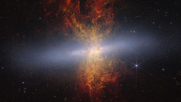 James Webb Space Telescope Reveals 16.5 Million Hidden Stars Inside Messier 82 Uncovering the Cigar Galaxy’s Distorted Structure and Violent Starburst History