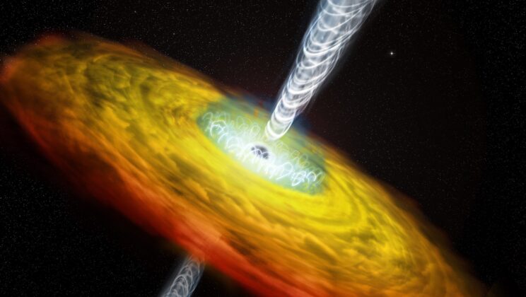 Distant blazar shows unusual light patterns that may be caused by invisible gravitational lenses