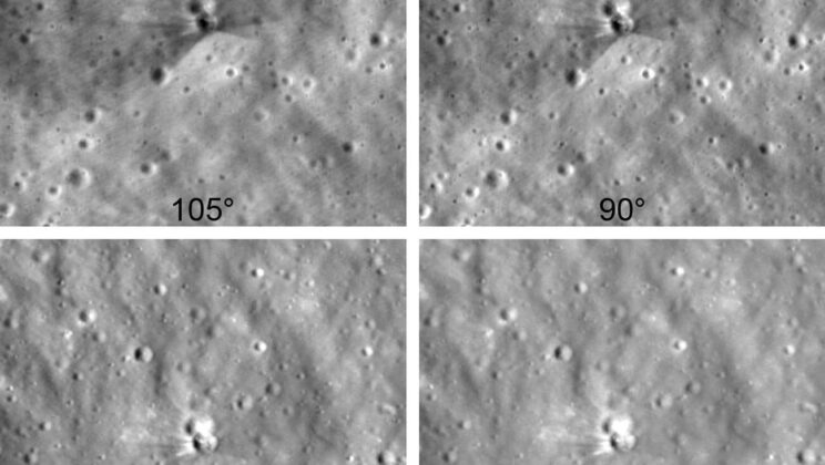 NASA images a new 60-foot crater created by a SpaceX rocket stage
