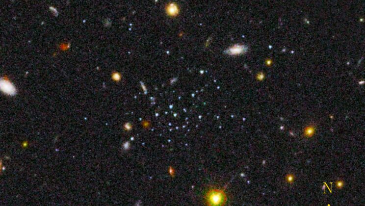 Fornax-7 contains only about 170 Suns’ worth of stars, yet its distance leaves its true identity uncertain