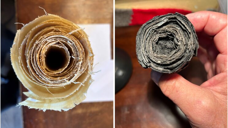 Inside a brittle carbonized scroll, X-rays recovered hidden words without opening it